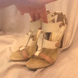 NINE WEST 2-tone high-heel sandals